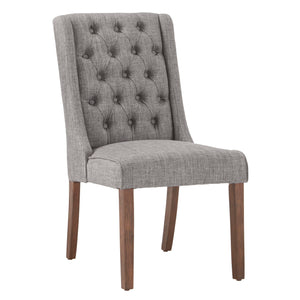 Homelegance By Top-Line Griffin Tufted Linen Upholstered Side Chairs (Set of 2) Grey Rubberwood