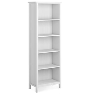 English Elm Artisan 5-Shelf Bookcase - Modern White Storage Solution For Home, Office & Family Spaces, Durable Design B136P158387