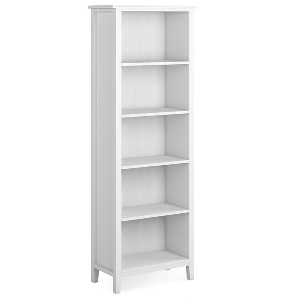 English Elm Artisan 5-Shelf Bookcase - Modern White Storage Solution For Home, Office & Family Spaces, Durable Design B136P158387