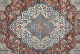 Feizy Rugs Marquette Polyester/Acrylic Machine Made Bohemian & Eclectic Rug Gray/Red/Blue 2'-8" x 12'