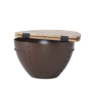 English Elm Christopher Knight Home® - WOODEN Mango Wood & Iron Coffee Table with Hinged Storage, Modern Industrial Drum Design (30.5") 66499.00