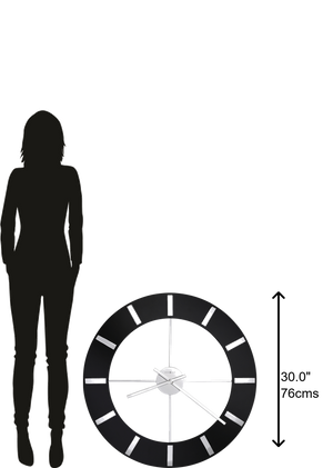 Hekman Furniture 625602 Onyx Oversized Wall Clock - High-gloss Black Finish, Quartz Movement, Modern Home Decor Timepiece  Onyx Wall Clock 625602