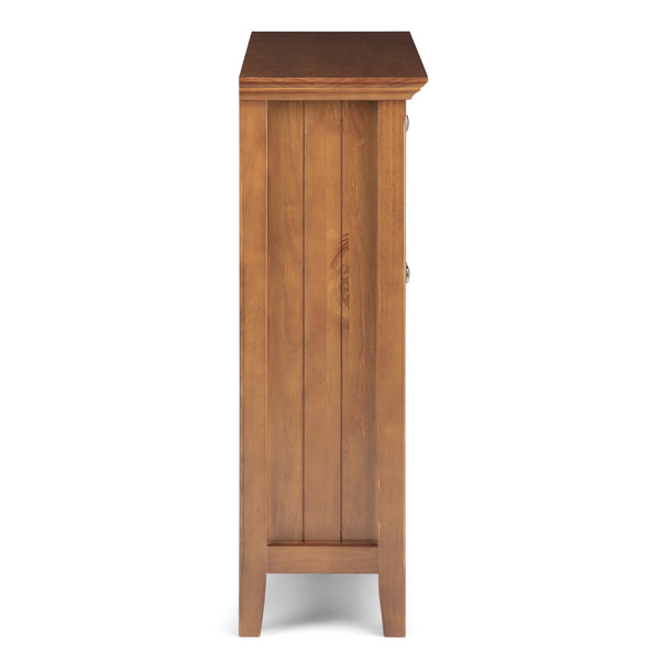 English Elm Acadian Entryway Storage Cabinet - Handcrafted Solid Wood In Light Golden Brown With Glass Doors B136P159419