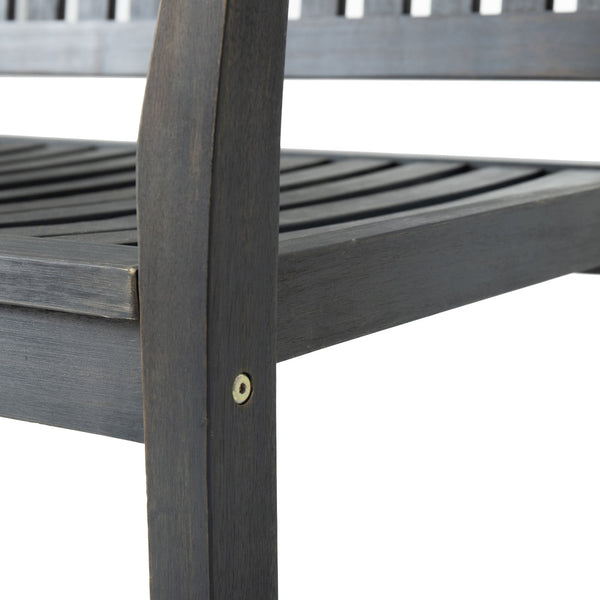 English Elm Christopher Knight Home® - Patio Acacia Wood Rocking Loveseat with Armrests — Handcrafted 2-Person Porch Bench, Slatted Comfort DARK GREY 62267.00DGRY