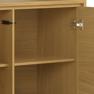 English Elm Lowry Medium Storage Cabinet - Stylish Oak Veneer With Adjustable Shelves For Versatile Use B136P158858