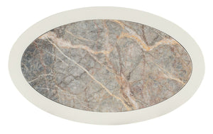 Hooker Furniture Serenity Shell Wavecrest Oval Nightstand With Honed Marble Top, Soft-Close Drawers & Usb Ports 6350-90115-02