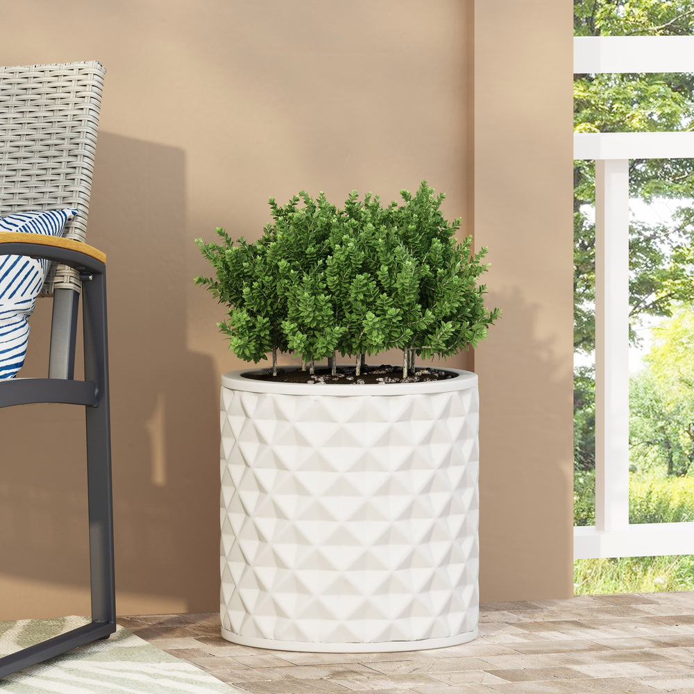 English Elm Mgo Concrete Cube Planter Handcrafted Stone Finish Outdoor Garden Terrace Display 73358.00