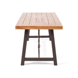 Christopher Knight Home® - Noble House - Catriona Modern Industrial Dining Table, Teak and Rustic Metal