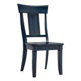 Homelegance By Top-Line Juliette Panel Back Wood Dining Chairs (Set of 2) Blue Rubberwood