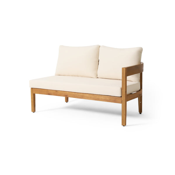 English Elm Brooklyn Outdoor Modular Sectional Acacia Hardwood Tuxedo Sofa Resort Patio Seating N773OS00070B