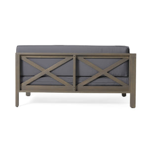English Elm Christopher Knight Home® - Brava Elegant Left Corner Bench With X-Back Design, Water-Resistant Cushions For Stylish Outdoor Seating 57967.00DGY-57967.00DGY