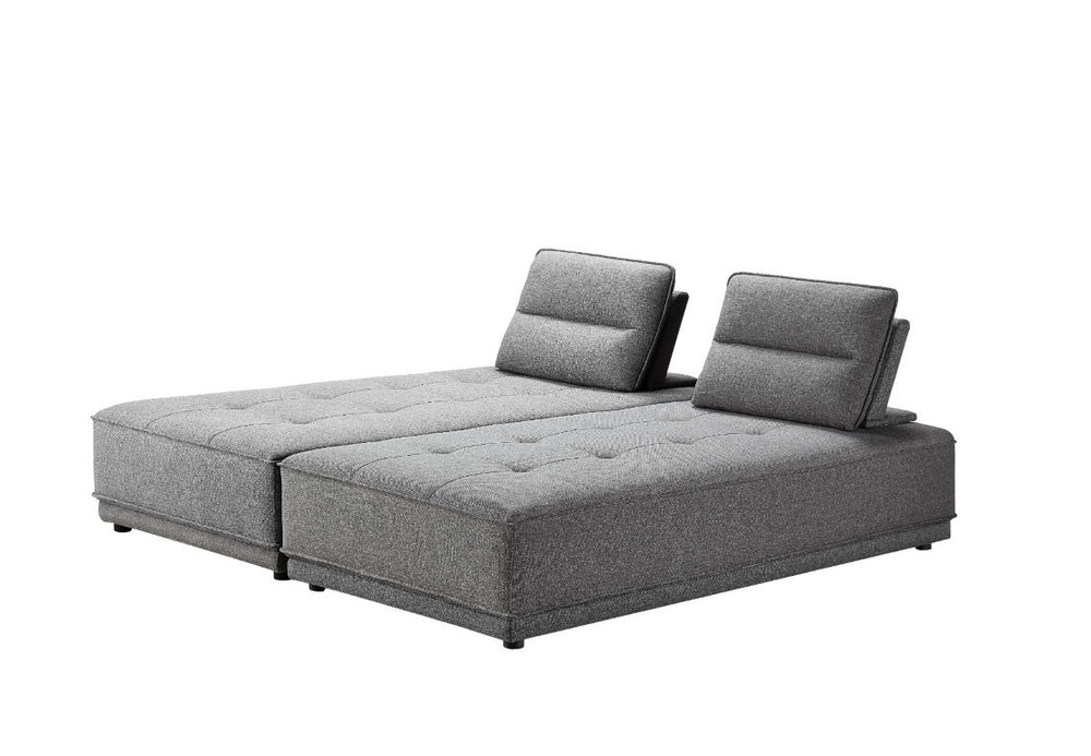 VIG Furniture Glendale Modular Two-Piece Sofa With Tufted Seats & Adjustable Weighted Backrests For Versatility Blue Sectional Sofa VGMBMB-1907-BLU