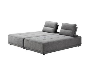 VIG Furniture Glendale Modular Two-Piece Sofa With Tufted Seats & Adjustable Weighted Backrests For Versatility Grey Sectional Sofa VGMBMB-1907-GRY