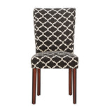 Homelegance By Top-Line Harmonn Moroccan Pattern Fabric Parsons Dining Chairs (Set of 2) Brown Rubberwood