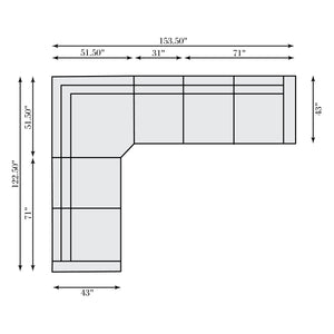 Bernhardt Bernhardt Lioni Leather Power-Motion Sectional With Usb Charging, Power Headrests, Sleek Contemporary Design Brown 153.5" W x 122.5" D x 32.5" H K2088