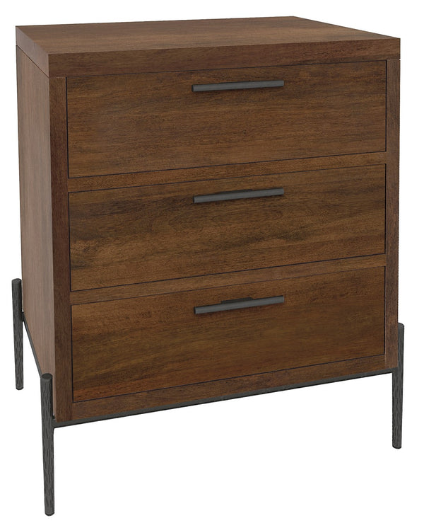 Hekman Furniture Bedford Park Tobacco Bedroom Three Drawer Night Stand 26063 Tobacco