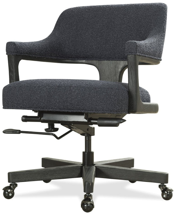 Hooker Furniture Briar Executive Seating With Tillson Cloud Fabric, Light Wood Frame, Welt Trim, Adjustable Comfort And Casters Black EC225-499