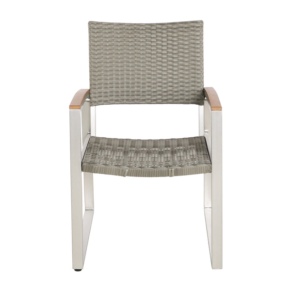 English Elm Christopher Knight Home® - Glasgow Grey Rattan Dining Chair – Stylish, Weather-Ready Comfort For Outdoor Spaces & Gatherings 62759.00PEMGRY