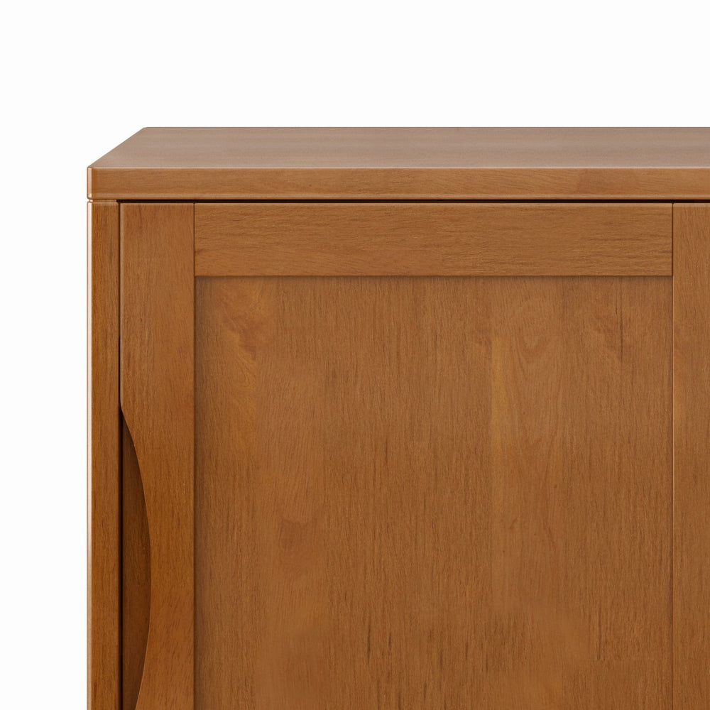 English Elm Harper Mid-Century 30" Solid Hardwood Low Storage Cabinet with Sliding Doors, Eco-Friendly Finish Light Brown B136P158722