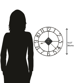 Hekman Furniture 625710 Lindsay Oversized Wall Clock - Elegant Charcoal Gray Design With Easy Read Arabic Numerals  Lindsay Wall Clock 625710