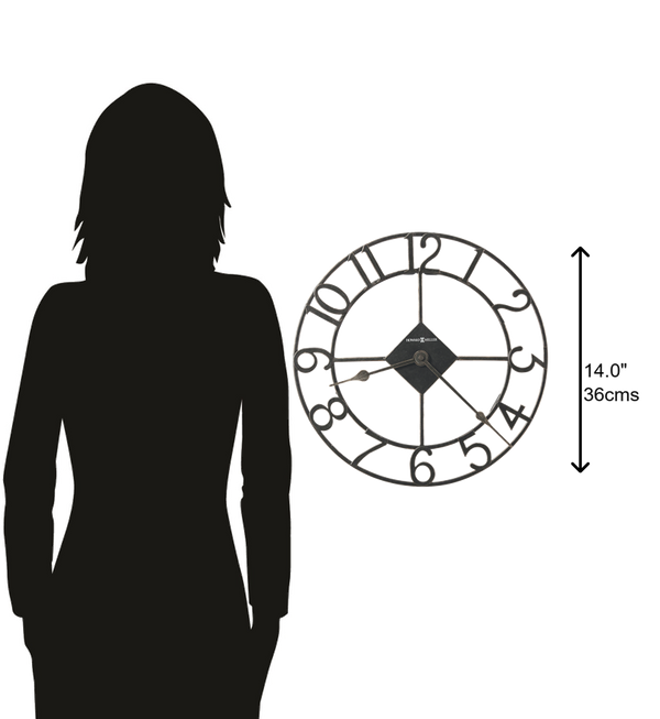 Hekman Furniture 625710 Lindsay Oversized Wall Clock - Elegant Charcoal Gray Design With Easy Read Arabic Numerals  Lindsay Wall Clock 625710