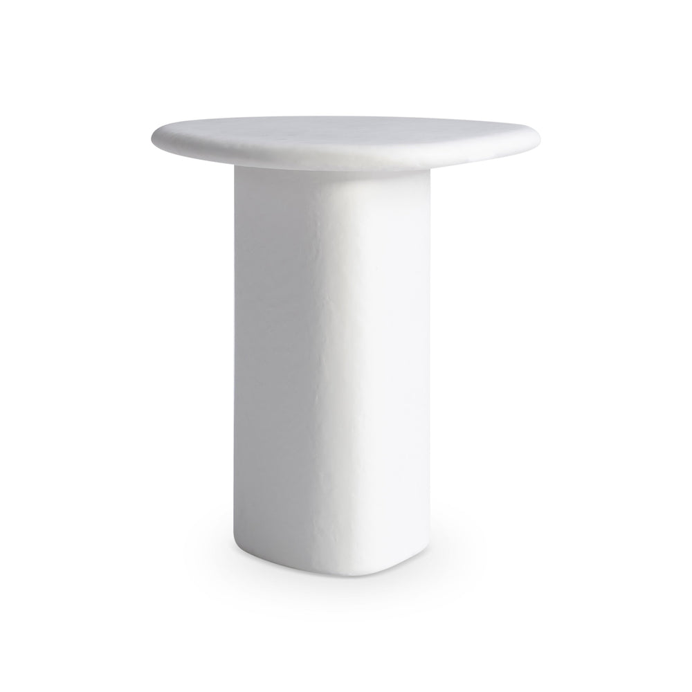 Bernhardt Bernhardt Fresco Outdoor Side Table — Sculptural Chalky White Grp Concrete Accent, Durable Patio Piece X09112