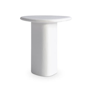 Bernhardt Bernhardt Fresco Outdoor Side Table — Sculptural Chalky White Grp Concrete Accent, Durable Patio Piece X09112