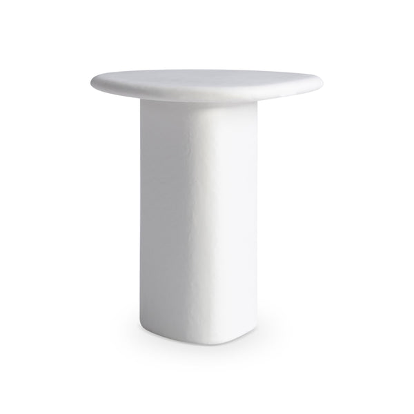Bernhardt Bernhardt Fresco Outdoor Side Table — Sculptural Chalky White Grp Concrete Accent, Durable Patio Piece X09112