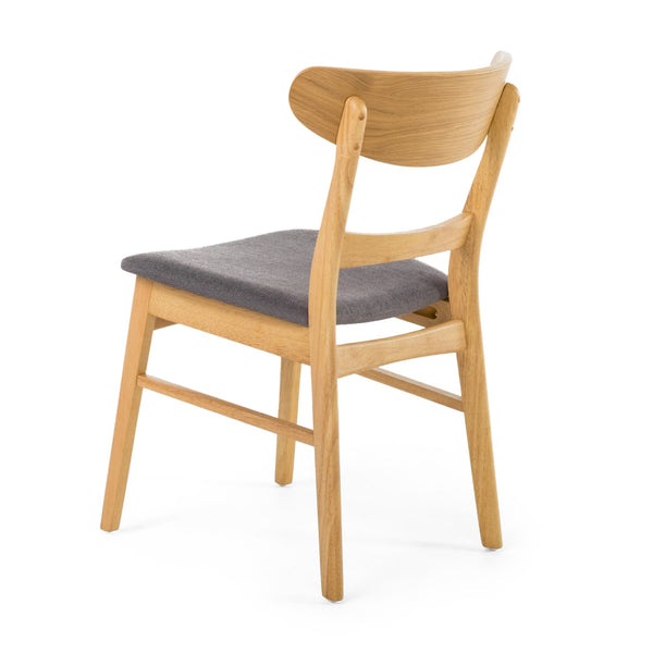 English Elm [video] Rubberwood Dining Chairs Set of 2 Upholstered Mid-century Seats for Modern Homes Dark Grey 58915.00OAK