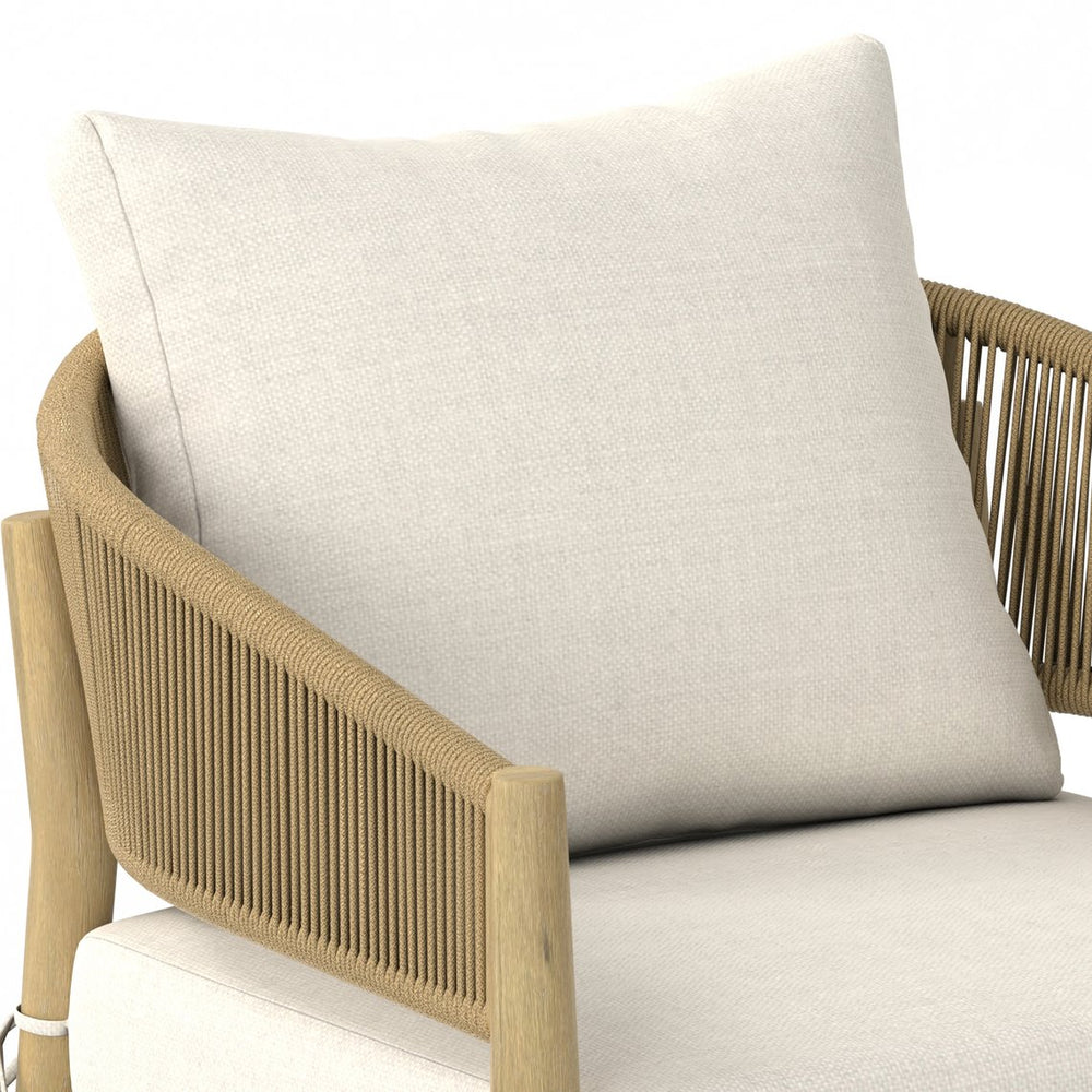 English Elm Bayshore Handcrafted Outdoor Conversation Chairs (Set of 2) – Acacia Wood, Weather‑Resistant Cushions, Natural Finish B136P159359