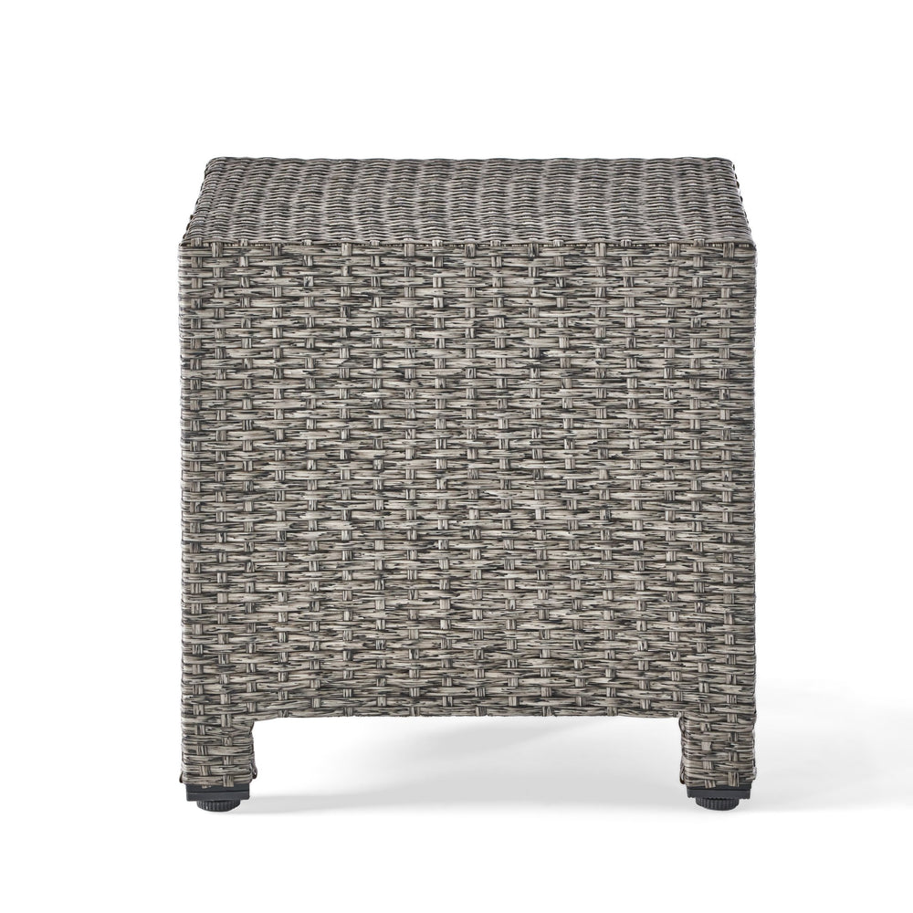 English Elm Puerta Outdoor Woven Rattan Cube Side Table Weather Resistant Patio Accent 61098.00MBK