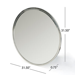 English Elm Christopher Knight Home® - MIRROR Aschton 31.5" Round Wall Vanity Mirror with Slim Stainless Steel Frame for Modern Baths 62125.00