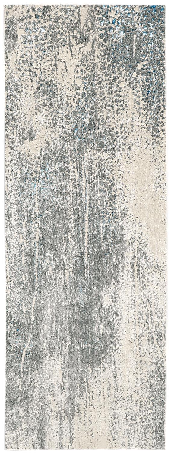 Feizy Rugs Azure Contemporary Abstract Area Rug - Stain And Fade Resistant, Durable Low Pile Design For Any Space Gray,Blue,Ivory Polyester,Polypropylene Azr3401fgryblui71