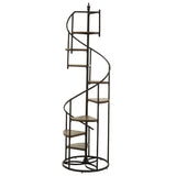 Homelegance By Top-Line Dimitri Black Finish Metal Spiral Staircase Display Shelf Black Metal