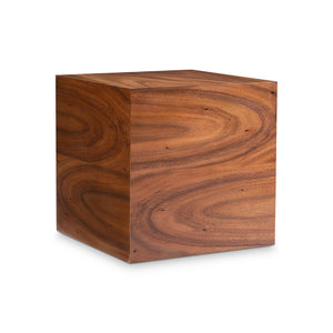 Bernhardt Bernhardt Brasea Solid Suar Wood Side Table with Natural Grain and Hidden Casters 394120