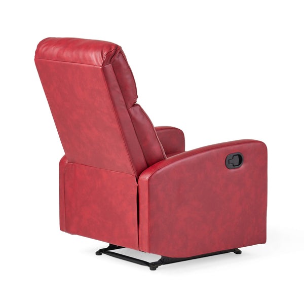 English Elm Christopher Knight Home® - RECLINER Plush PU Upholstered Push-Back Recliner with Contemporary Minimalist Design and Comfort Red 57575.00RED