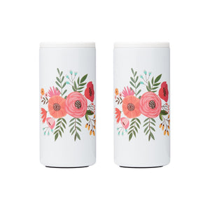 Lenox Cambridge Floral Insulated Slim Can Coolers, White, Set of 2 NO COLOR METAL E9198PCBWFDS