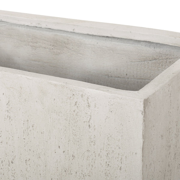 English Elm Ella Rectangular Mgo Planter Box Weathered Stone Finish Outdoor Patio Garden 70627.00WHI