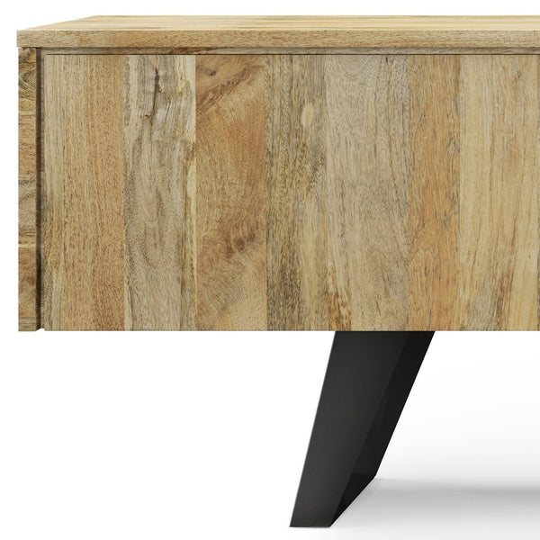 English Elm Lowry - Handcrafted 72" Tv Media Stand In Natural Wood With Metal Legs & Ample Storage Solutions B136P158887