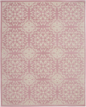 Nourison Jubilant JUB06 Machine Made Power-loomed Narrow Border Indoor Only Farmhouse Contemporary Rug Ivory Pink, Ivory Pink 100% Polypropylene 99446478573