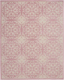 Nourison Jubilant JUB06 Machine Made Power-loomed Narrow Border Indoor Only Farmhouse Contemporary Rug Ivory Pink, Ivory Pink 100% Polypropylene 99446478573