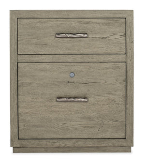 Hooker Furniture Linville Rustic-Mink File Cabinet With Locking Lower Drawer, Oak Veneer Grain & Antique Pewter Pulls 6150-10416-85