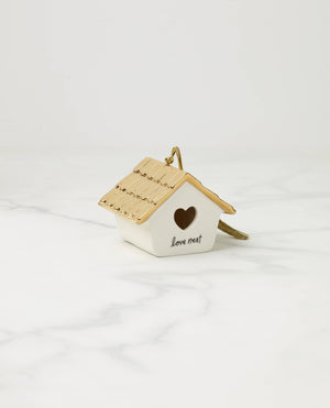 Lenox Kate Spade Be Jolly "Love Nest" Our 1st Home Ornament White, WHITE PORCELAIN 897076