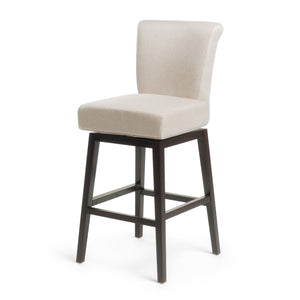English Elm Christopher Knight Home® - 30.75 Swivel Bar Stool with Linen Fabric Cushion and Wooden Legs — Cozy 30.75" Height Seating for Kitchen Island 57177.00FWHT