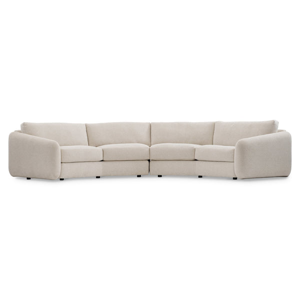 Bernhardt Bernhardt Soleil Crescent 2-Piece Fabric Sectional — Midcentury Pit Seating, Deep Curved Lounge Comfort, Customizable Upholstery - Made to Order K2175