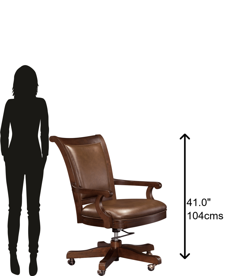 Hekman Furniture Ithaca Club Chair – Stylish Hampton Cherry Finish, Brown Faux Leather Cushion, Swivel, And Tilt Comfort Hampton Cherry Ithaca Club Chair 697012-hekman