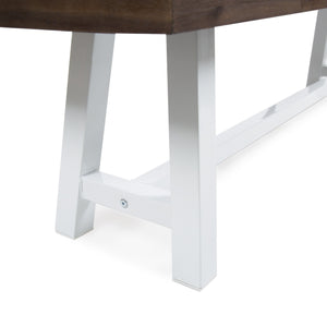English Elm Dark Acacia Slatted Dining Bench Handcrafted with Iron Frame for Farmhouse Spaces 54562.00MP1SBRN