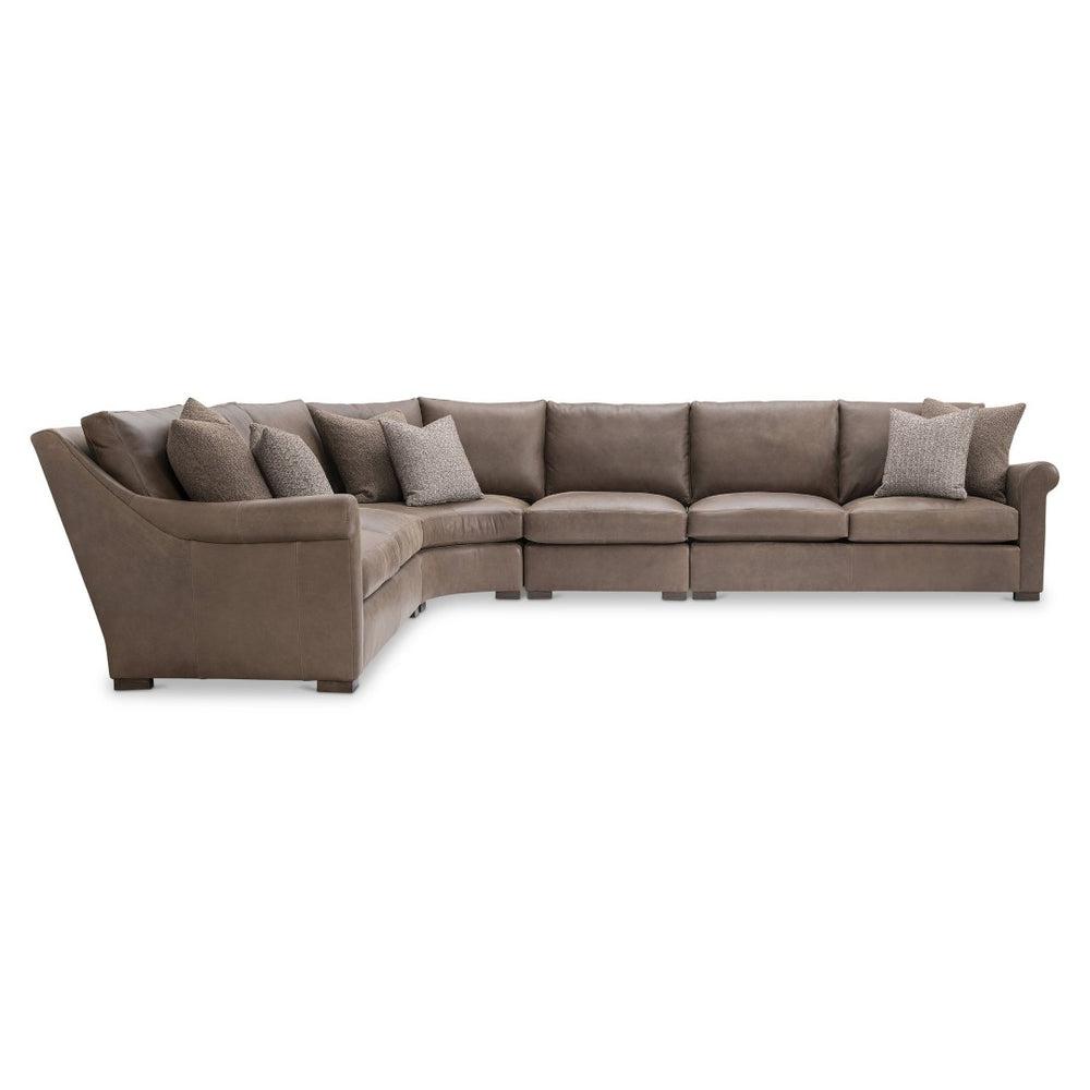 Bernhardt Bernhardt Keirnan Premium Leather Sectional with Rolled Arms and Sculpted Silhouette K2307