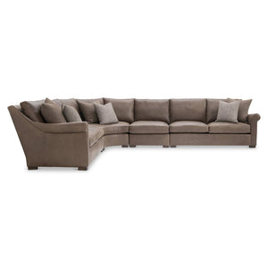 Bernhardt Bernhardt Keirnan Premium Leather Sectional with Rolled Arms and Sculpted Silhouette K2307