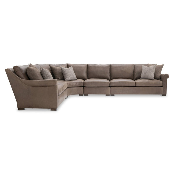 Bernhardt Bernhardt Keirnan Premium Leather Sectional with Rolled Arms and Sculpted Silhouette K2307